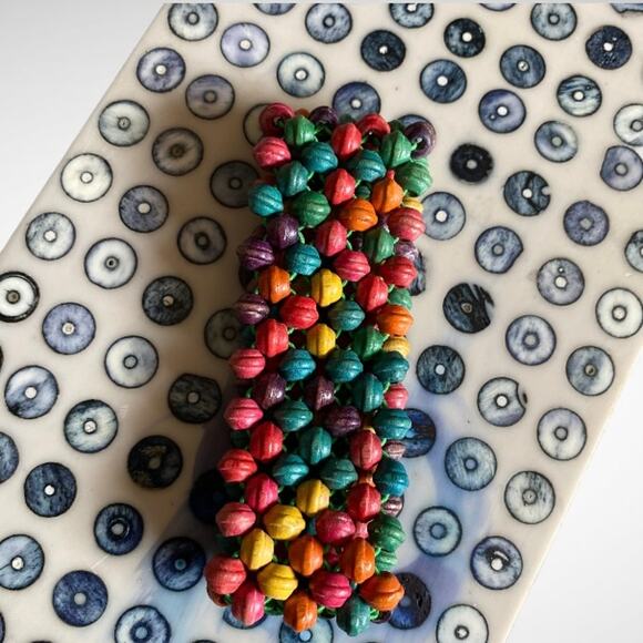 De Vecci Bonwit Teller 17 Jewels Wristwatch and Rainbow Beaded Bracelet Bundle - Picture 6 of 6